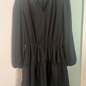 Elegant Black Long Sleeve Dress